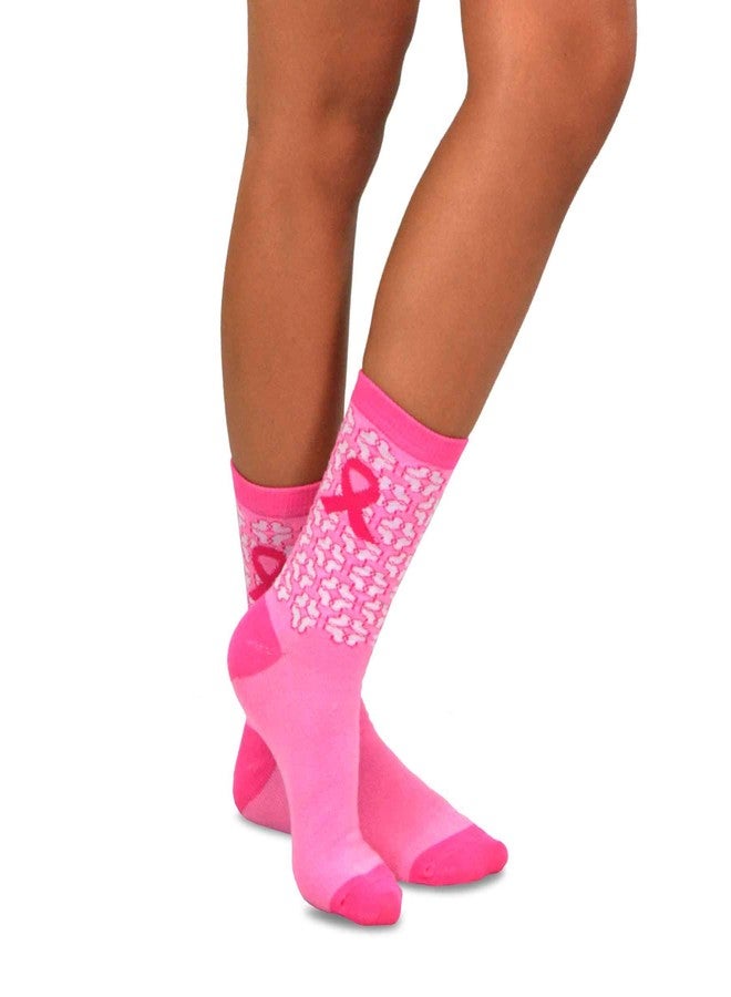 TeeHee Socks Pink Ribbon Breast Cancer Awareness Crew Socks with Gift Box for Women 9-11 12-Pair (Gift 12pk-Pink Ribbon) - Image 3